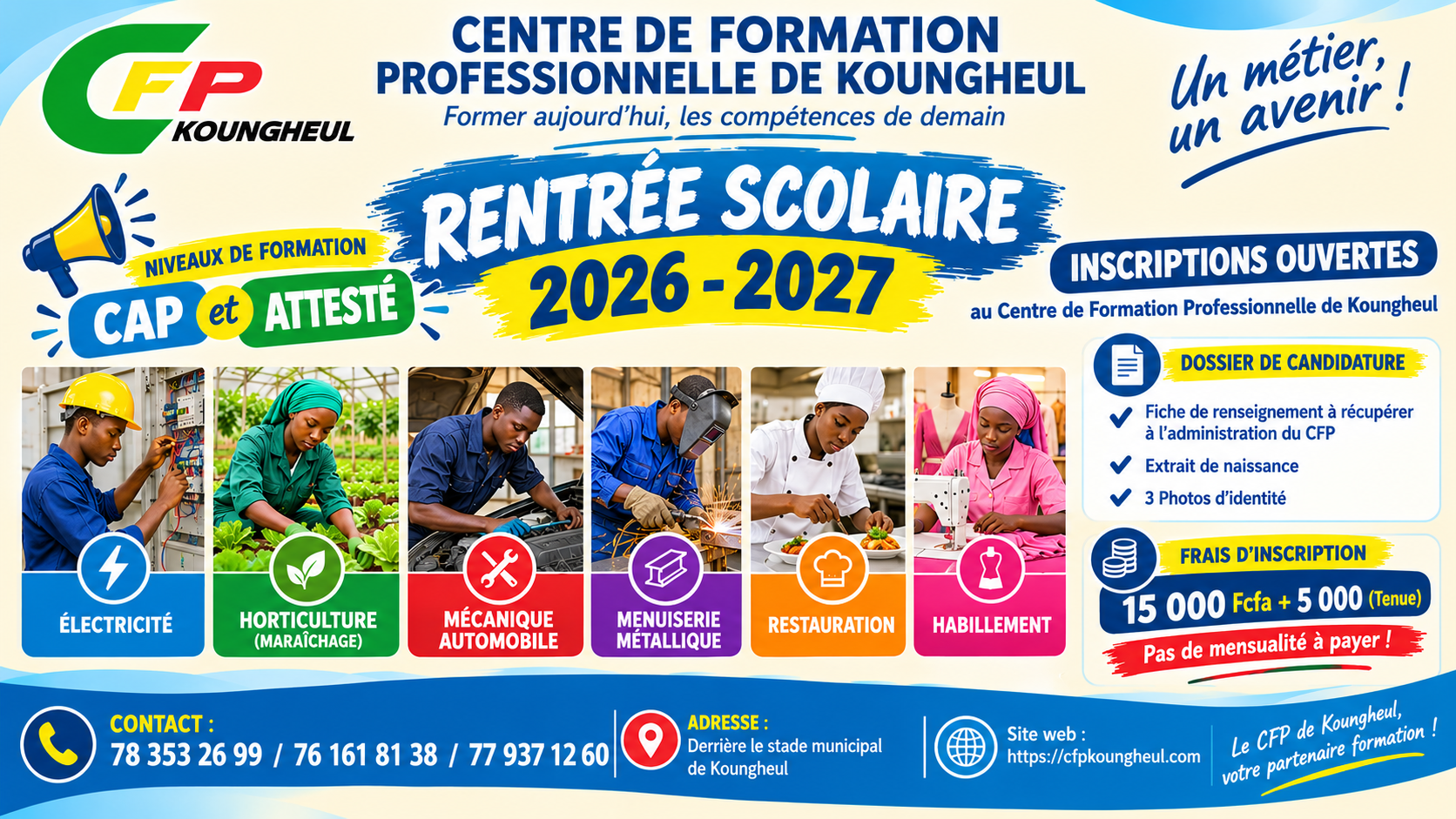 Démarrage des Inscriptions pour l'année scolaire 2026 / 2027